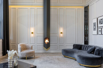 cheminée moderne suspendue