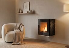 poêle bois mural